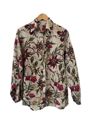 Express Silk Floral Button-Up Shirt size Medium